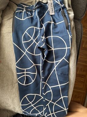 Old Navy Navy and White basketball Geometric Jogger Pants